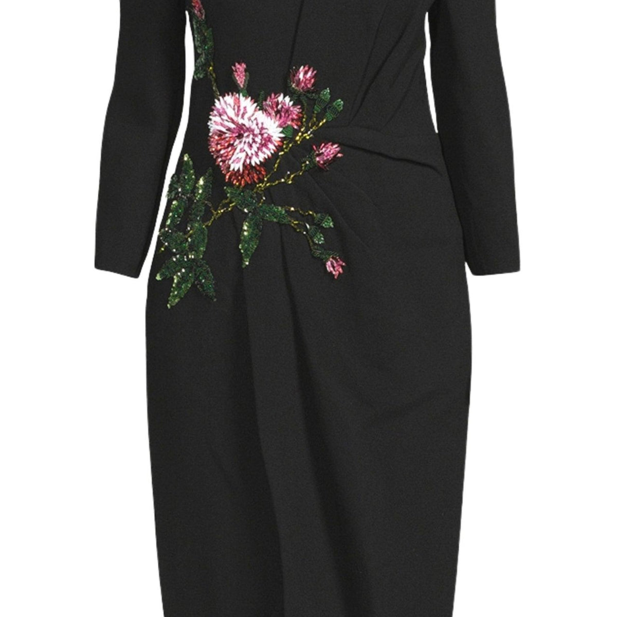 cocktail dress rent the runway Marchesa Notte Sequined Midi Dress, 12 / Navy