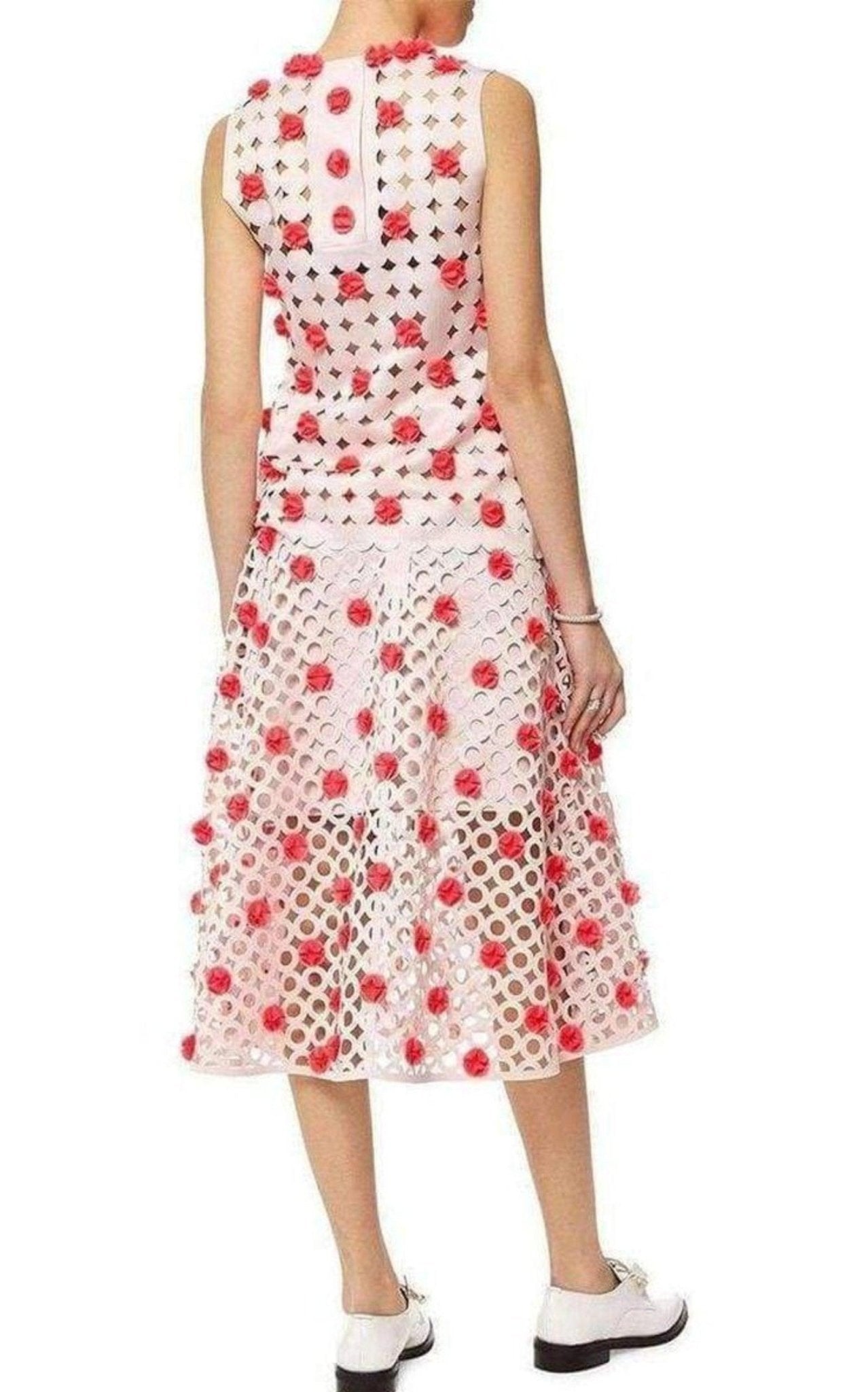 Paskal Blush Pink Laser - Cut Skirt - Runway Catalog