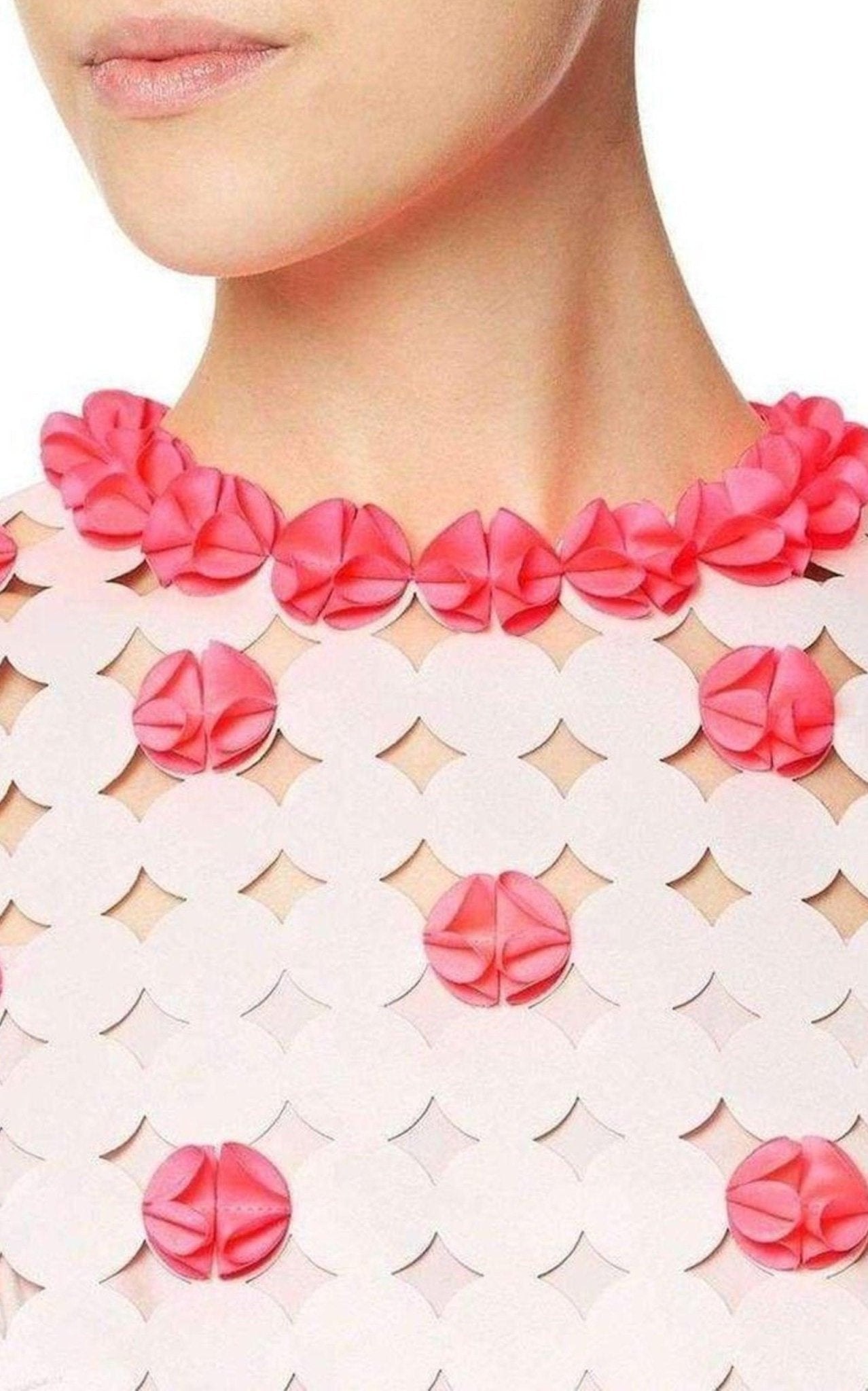 Paskal Blush Pink Laser - Cut Top - Runway Catalog