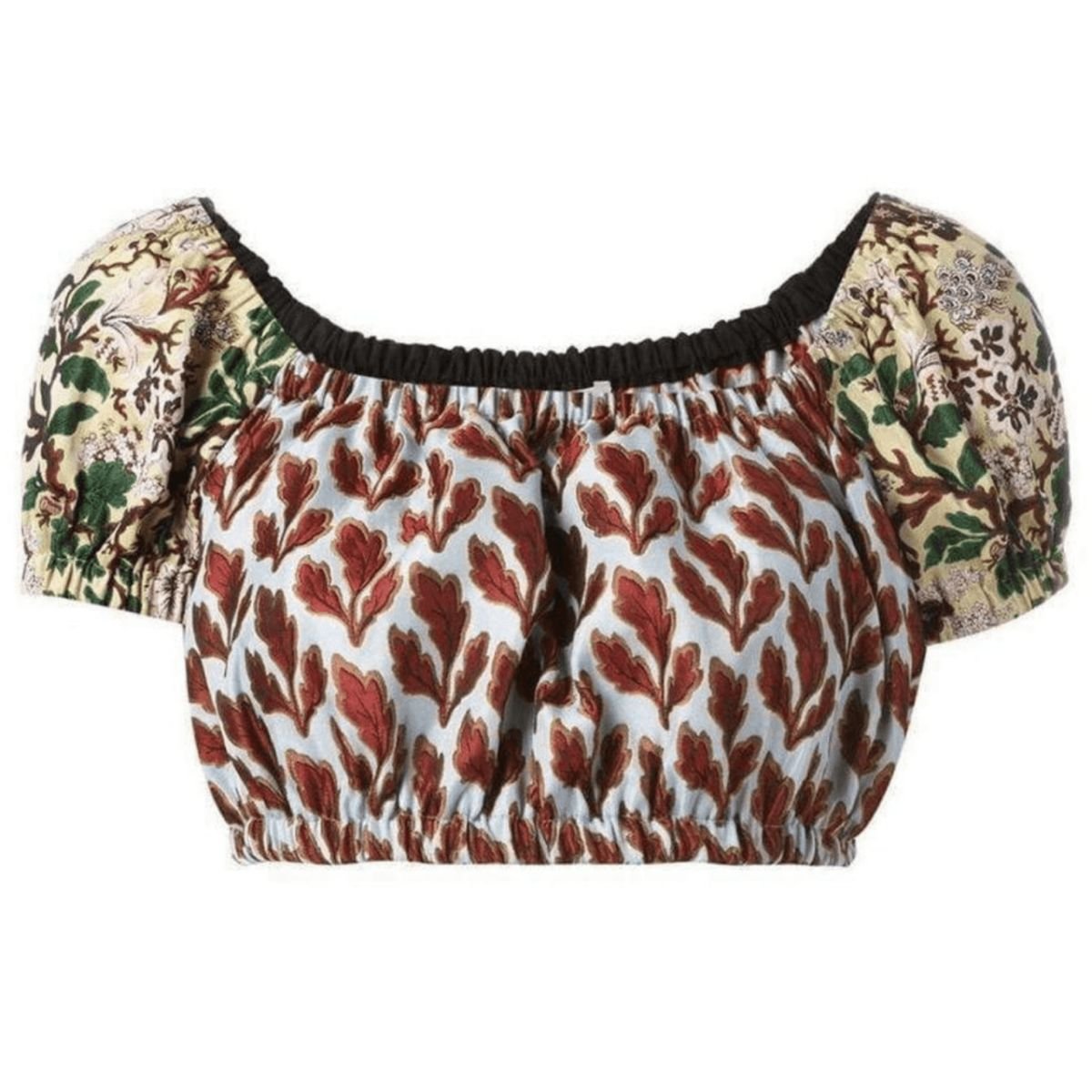 Philosophy Di Lorenzo Serafini Leaves Print Cropped Top - Runway Catalog