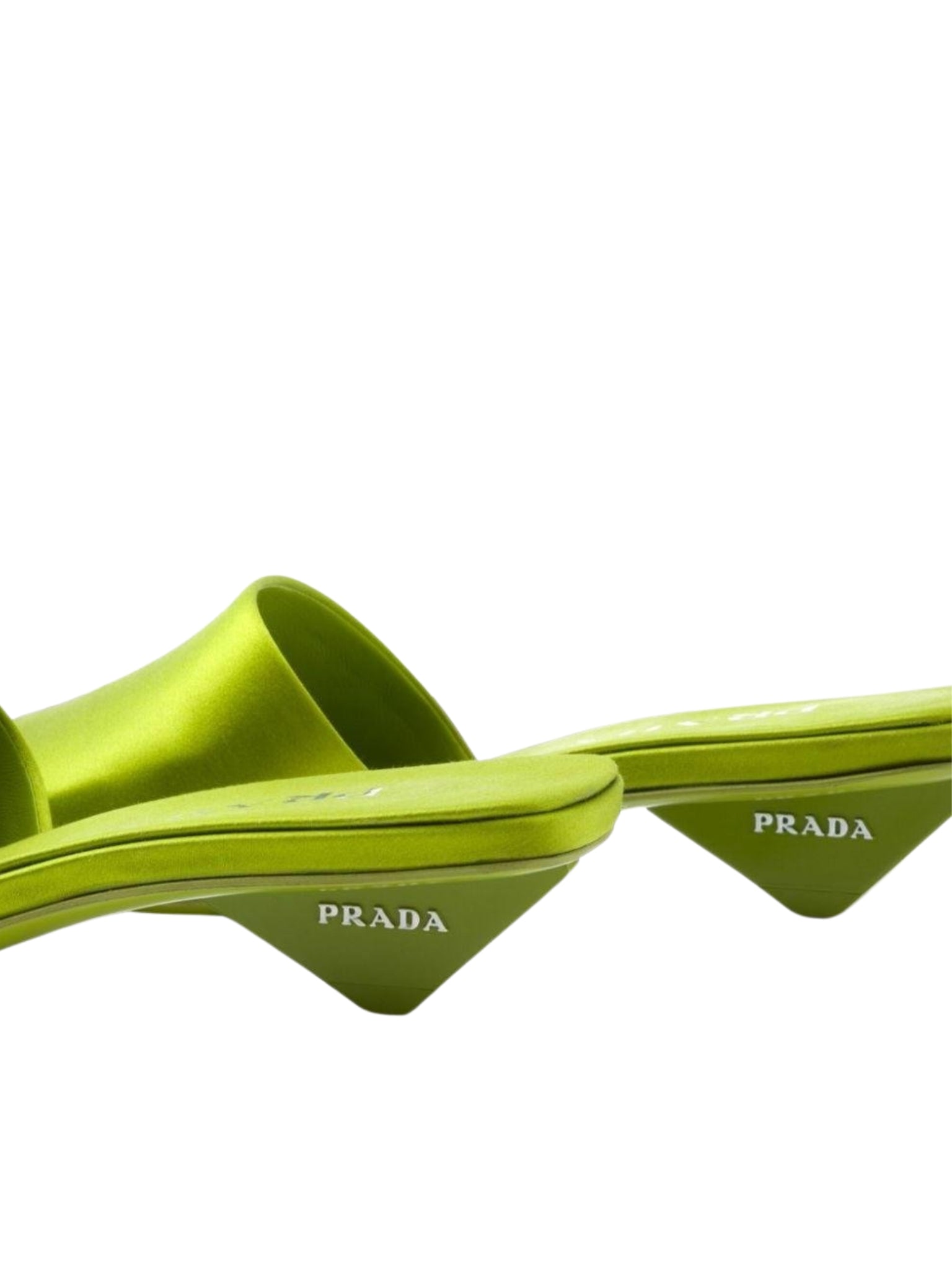 Prada Green Satin Mules Loafers - Runway Catalog