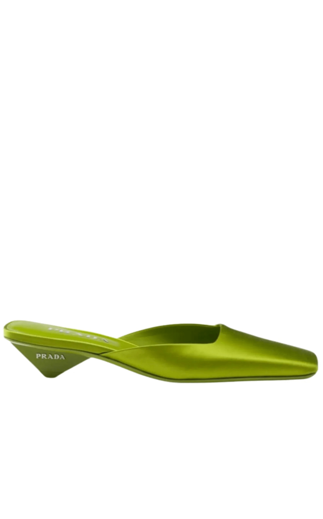 Prada Green Satin Mules Loafers - Runway Catalog