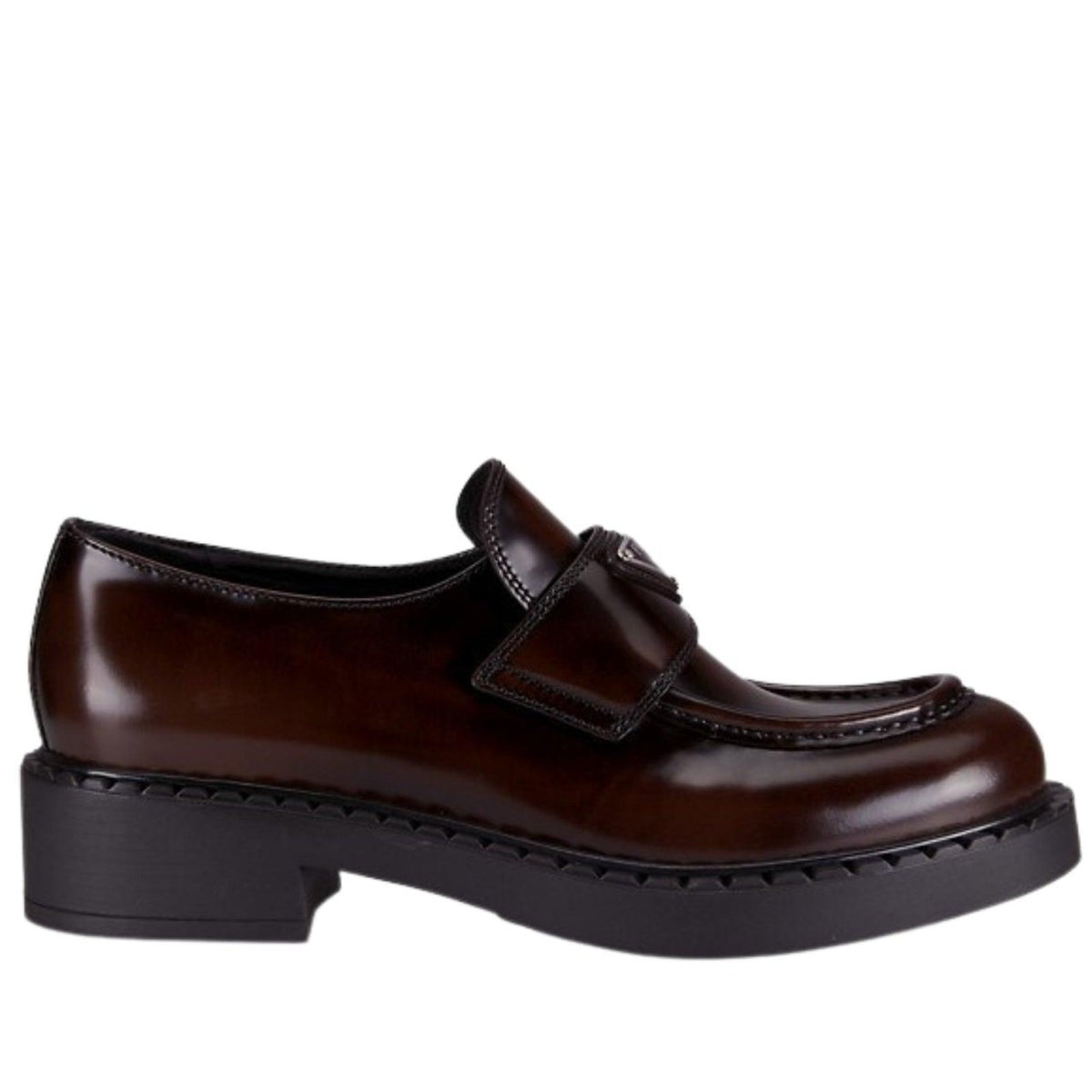 Prada Logo Leather Loafers