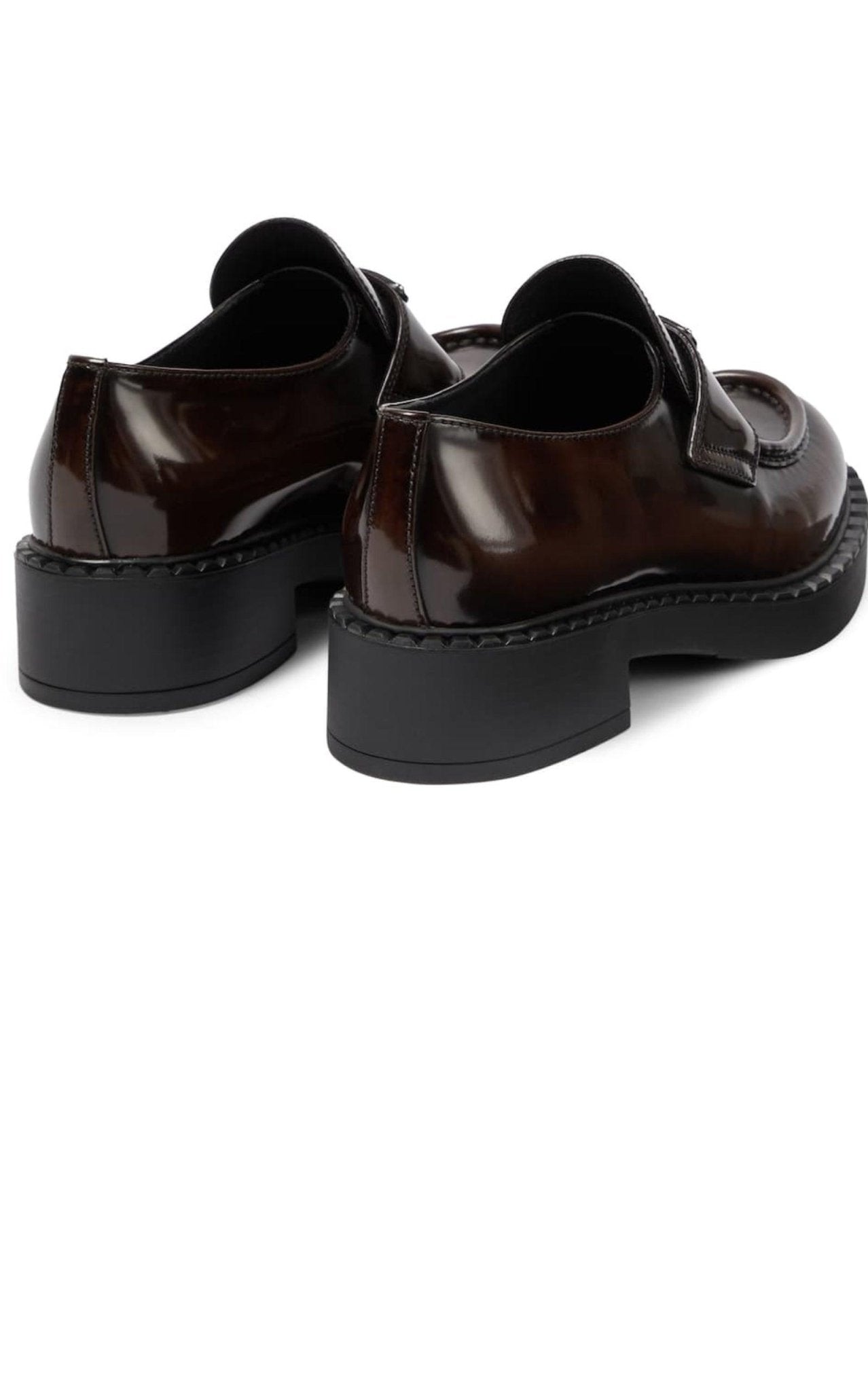 Prada Logo Leather Loafers - Runway Catalog