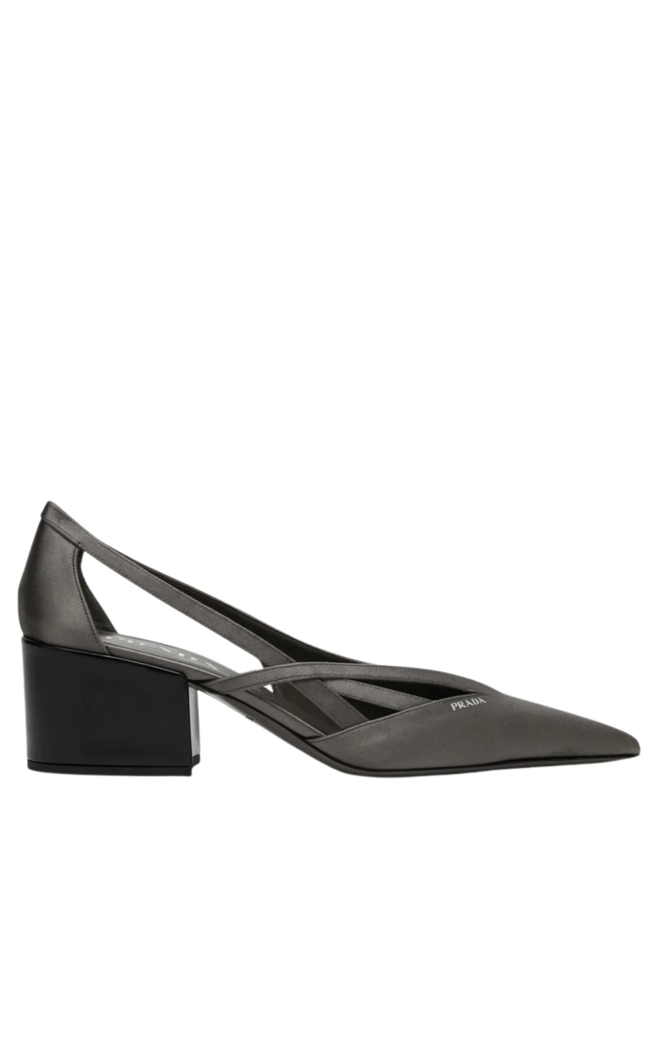 Prada Pointy 55 Cutout Satin Pumps - Runway Catalog