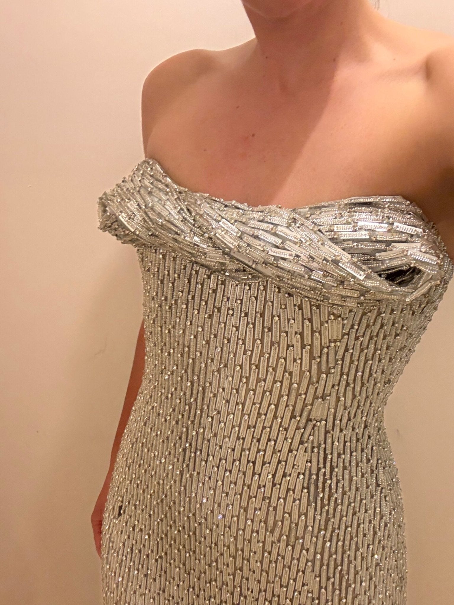 Rachel Gilbert Rosalie Hand - Beaded Column Gown - Runway Catalog