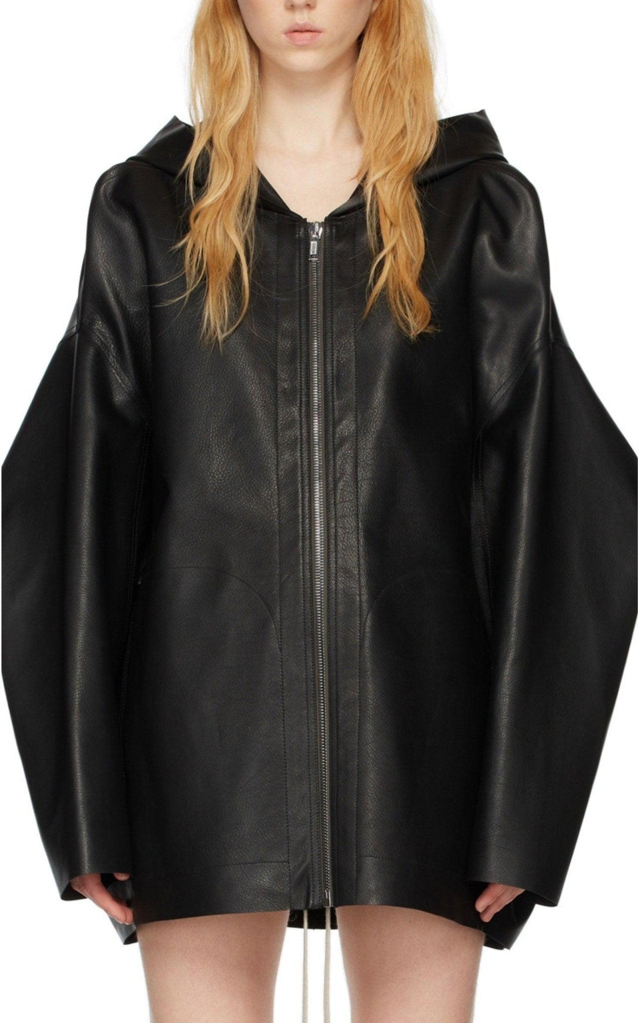 Rick Owens Black Peter Leather Jacket - Runway Catalog