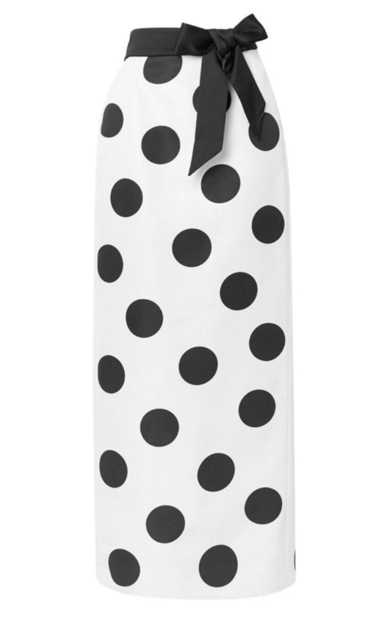Saint Laurent High Waist Polka Dot Silk Twill Skirt - Runway Catalog