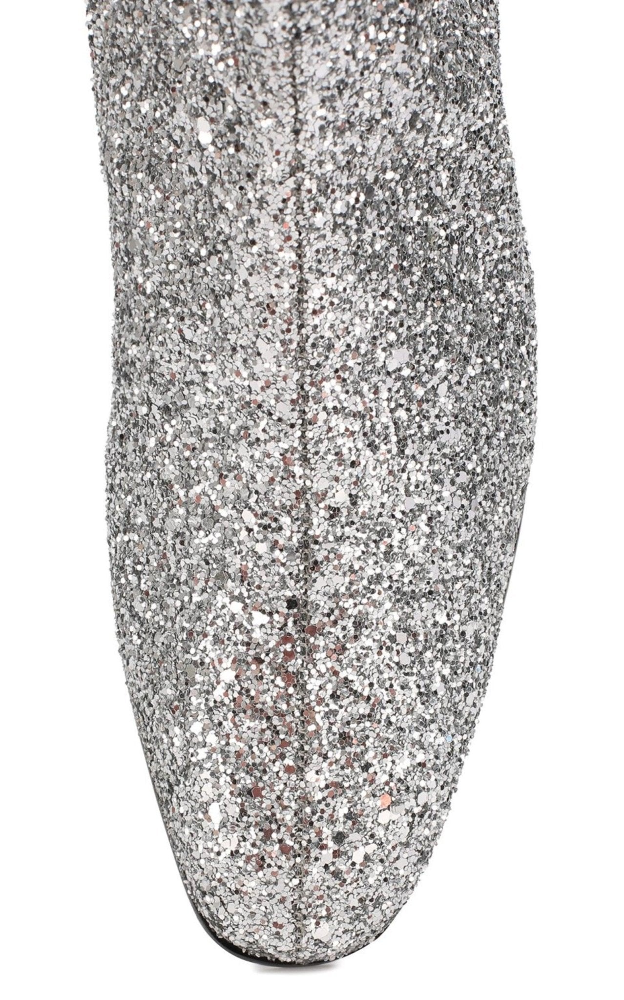 Saint Laurent Silberne Glitzer-Stiefeletten – Laufsteg-Katalog