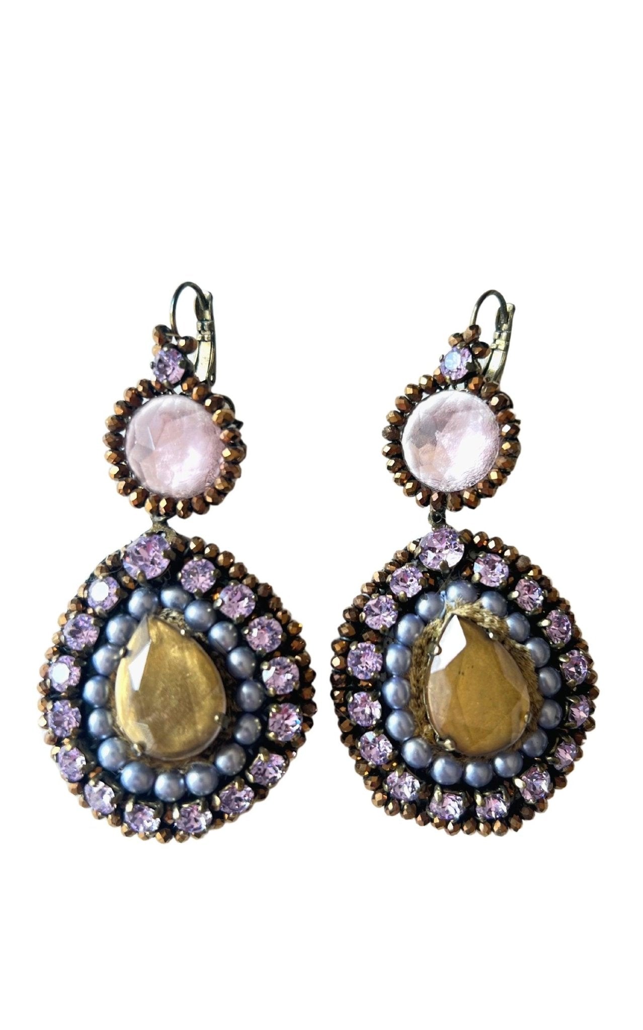 Satellite Paris Crystal Embellished Earrings - Runway Catalog