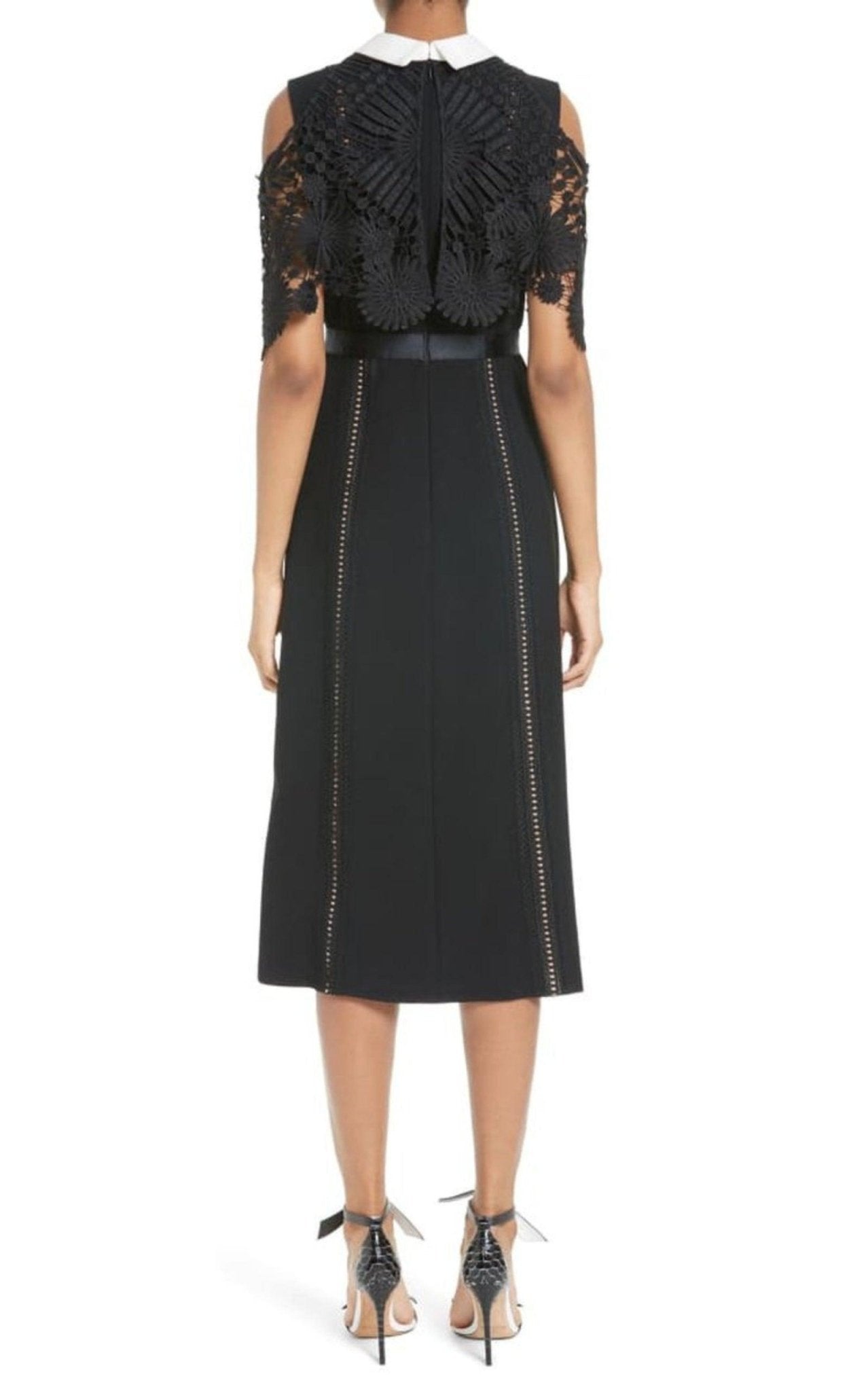 Self - Portrait Hinkley Cold Shoulder Midi Dress - Runway Catalog