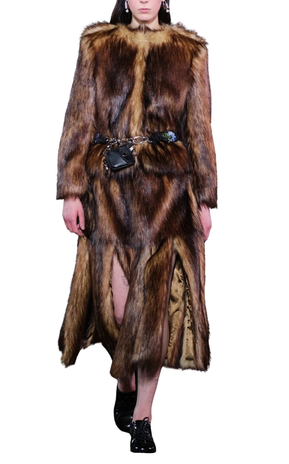 Simone Rocha Sculpted Faux Fur Fray Jacket - Runway Catalog