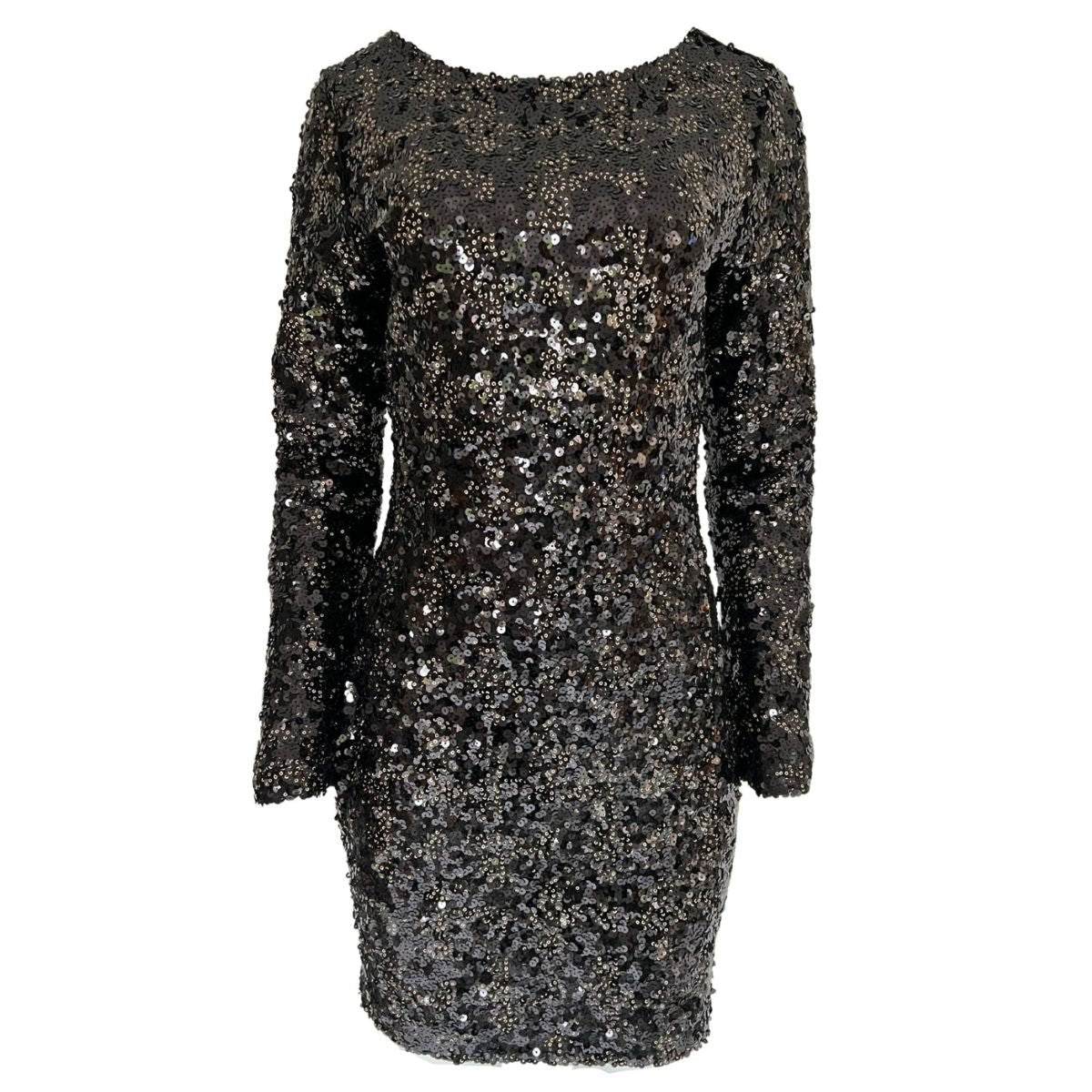 Soky & Soka Black Sequence Mini Dress with Open Back - Runway Catalog