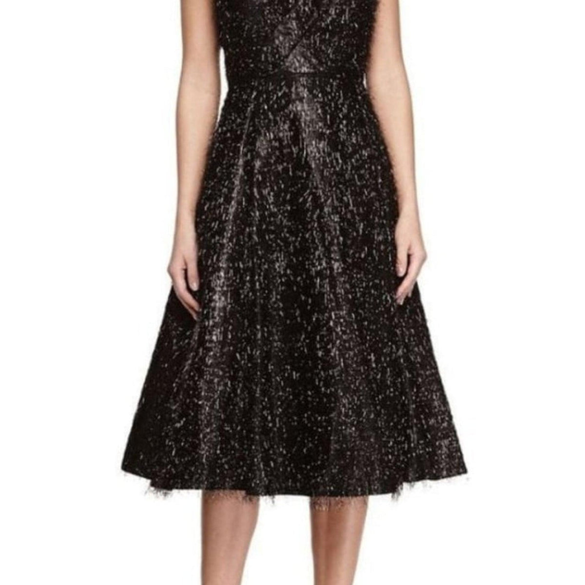 Tracy Reese Sleeveless Beaded & Eyelash Fringe Dress