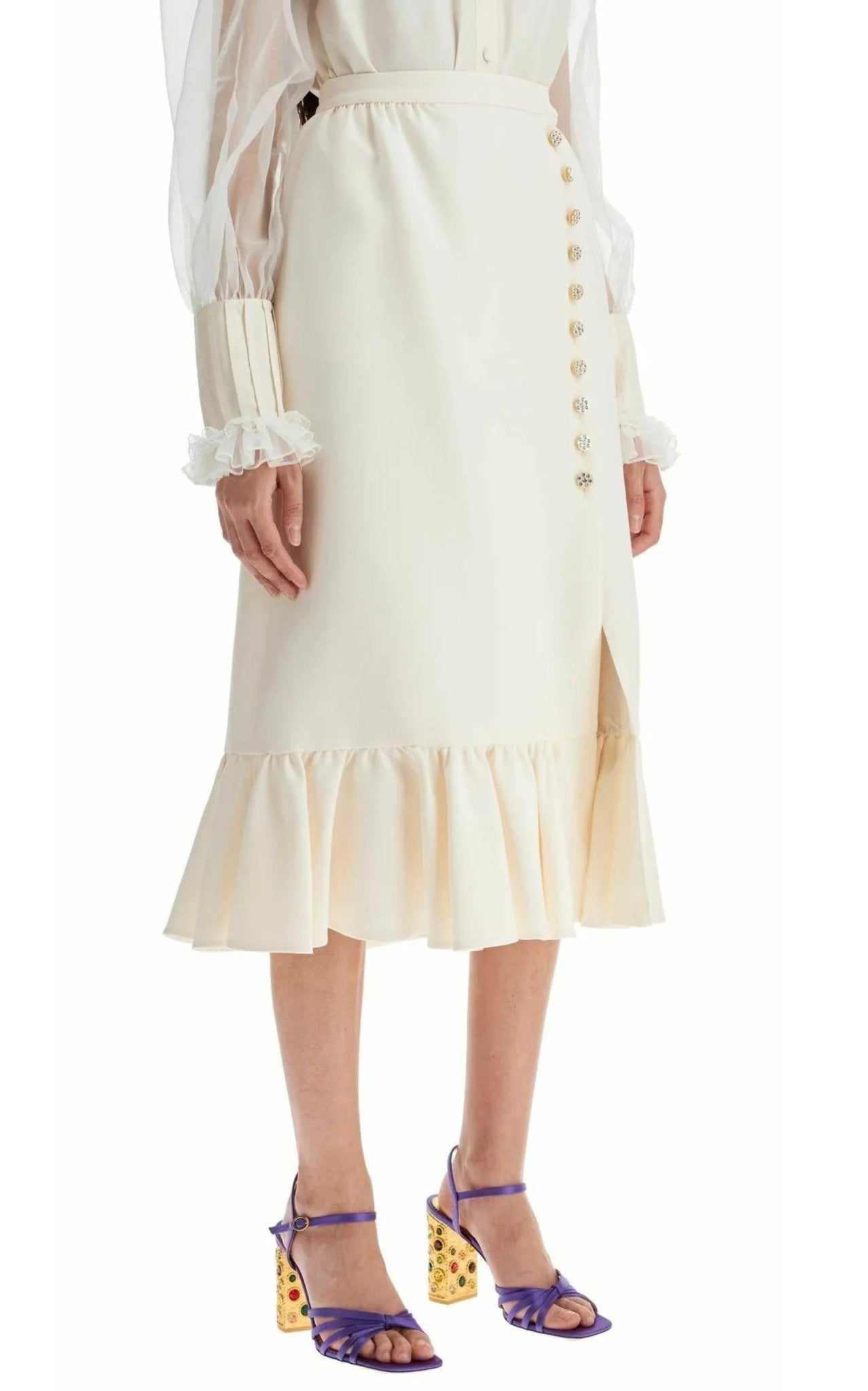 Valentino Crepe Couture Midi Skirt - Runway Catalog