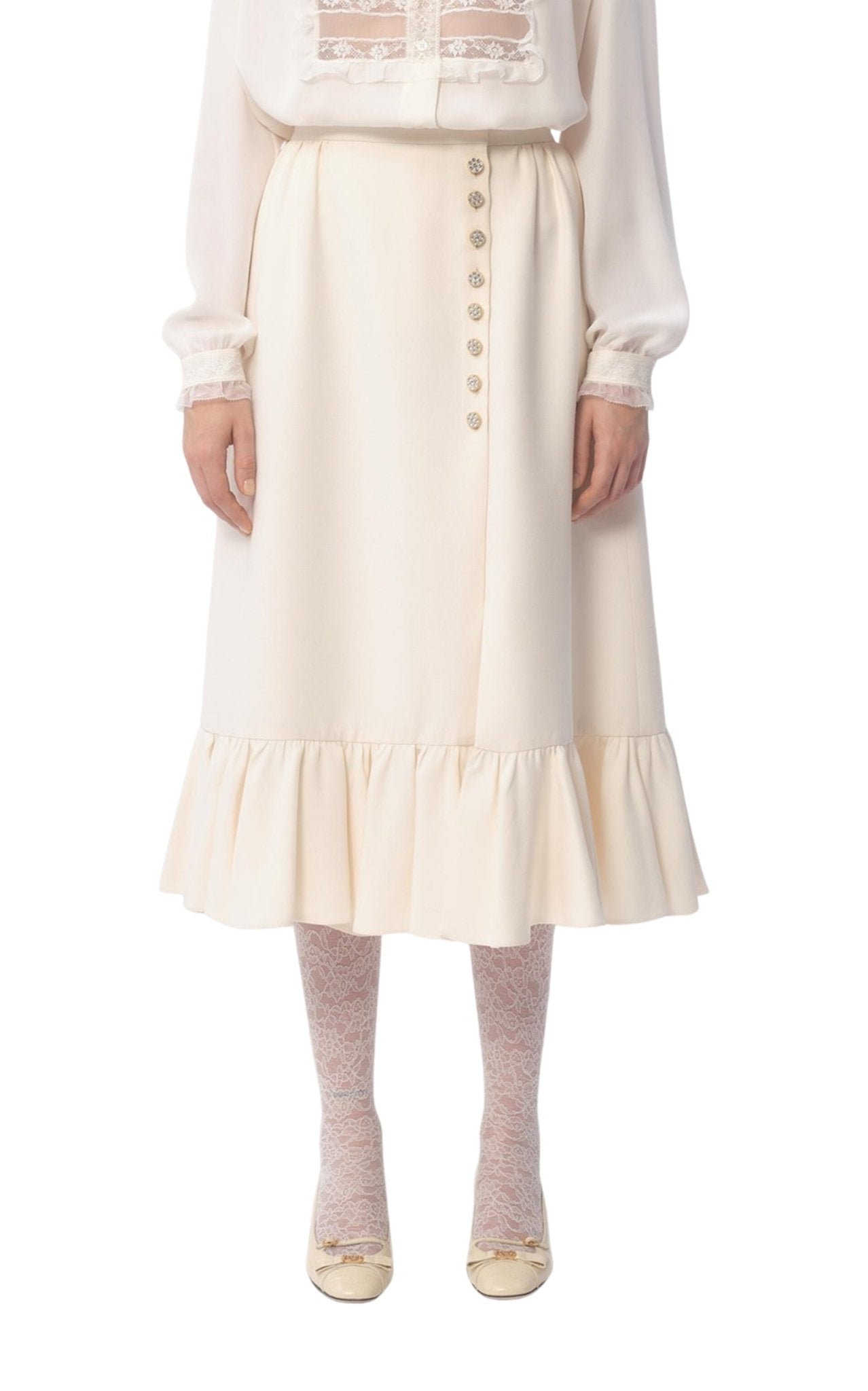 Valentino Crepe Couture Midi Skirt - Runway Catalog