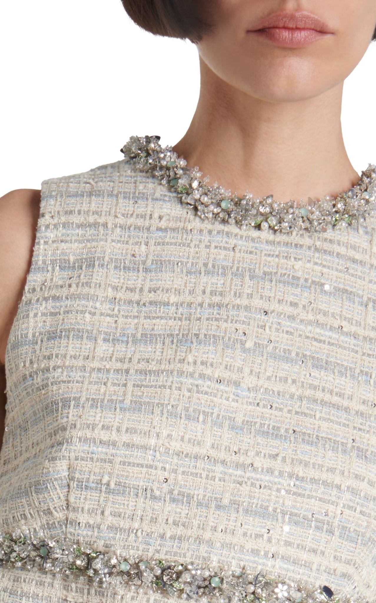 Valentino crystal trim sequinned tweed mini dress - RunwayCatalog.com