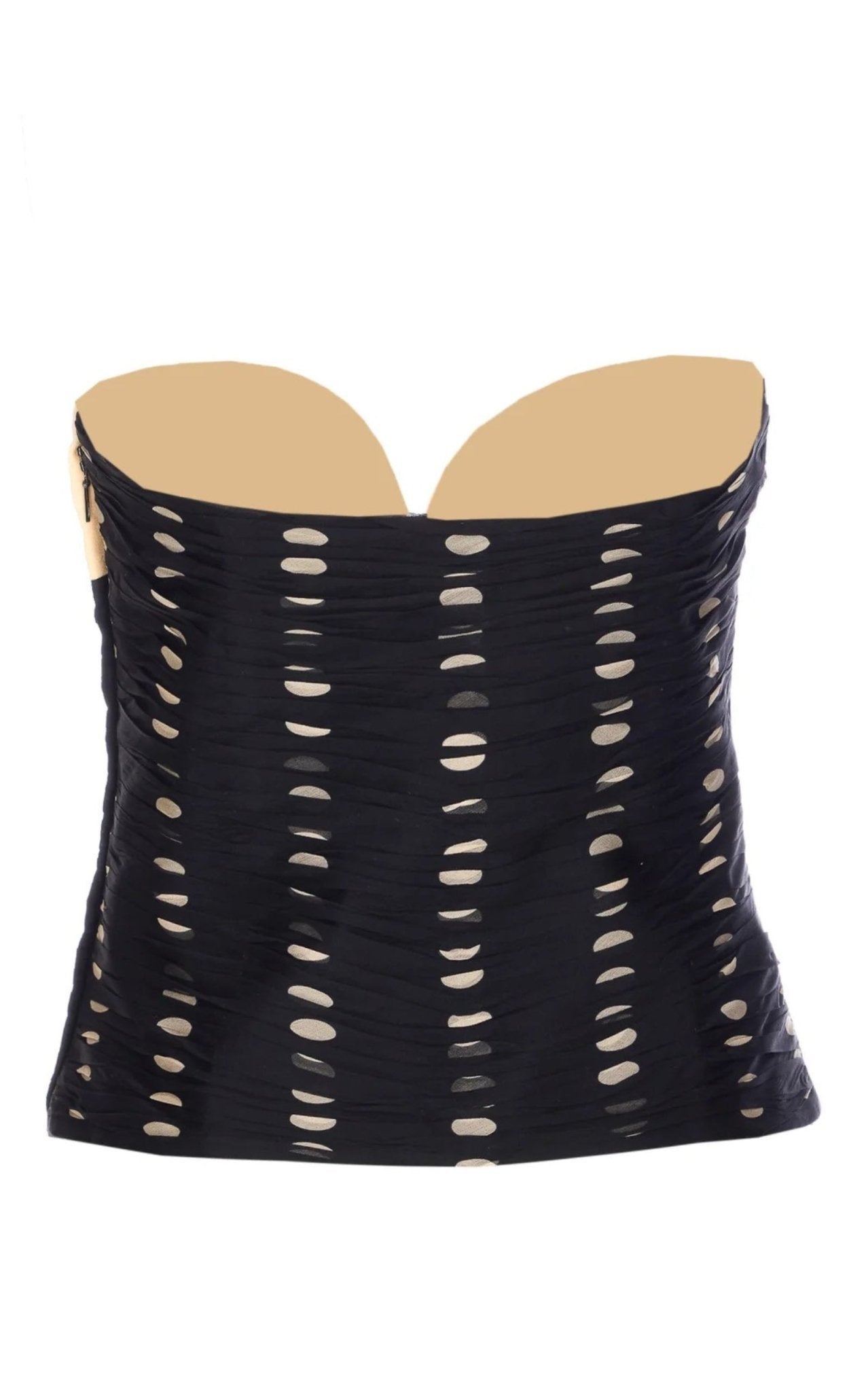 Back view of Valentino Plusdepois chiffon top with side zip closure