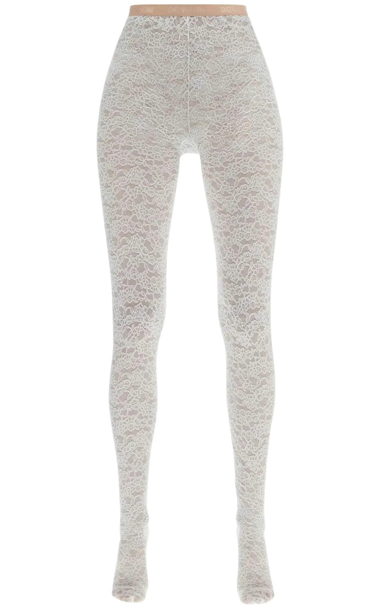 Valentino White 'Chez Valentino' Lace Tights - Runway Catalog
