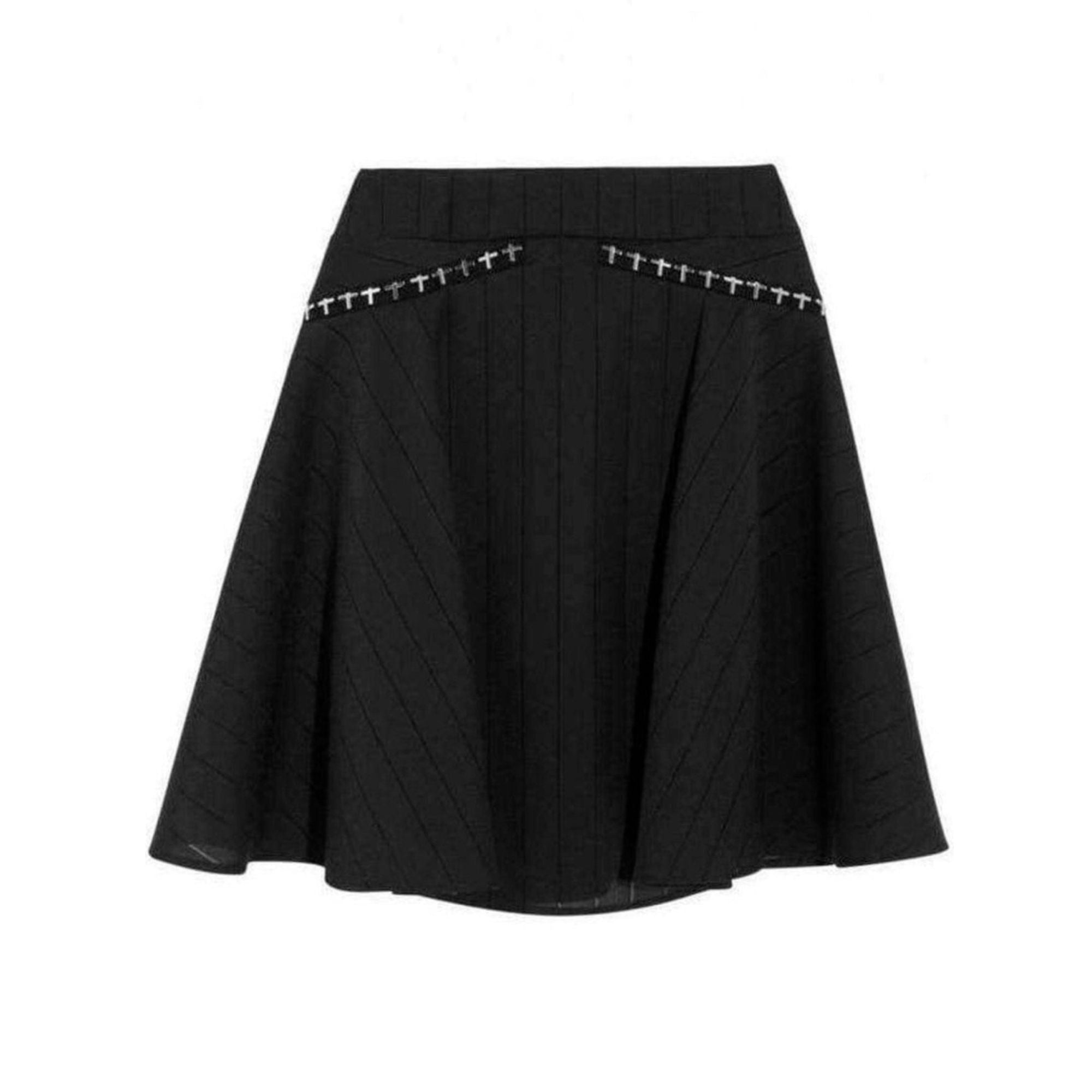 Versace Black Flared Embellished Mini Skirt - Runway Catalog