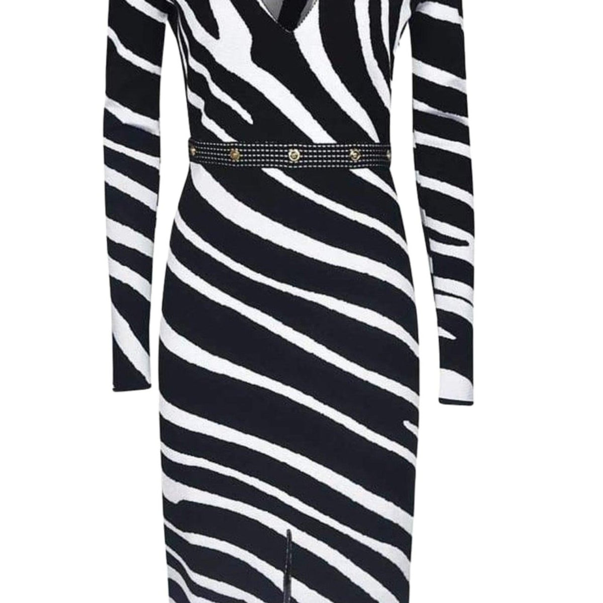 Versace Zebra Print Sweater Dress – Runway Catalog