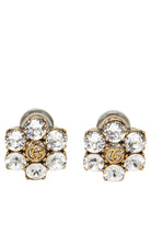 Gucci crystal GG logo clip earrings in gold-tone metal
