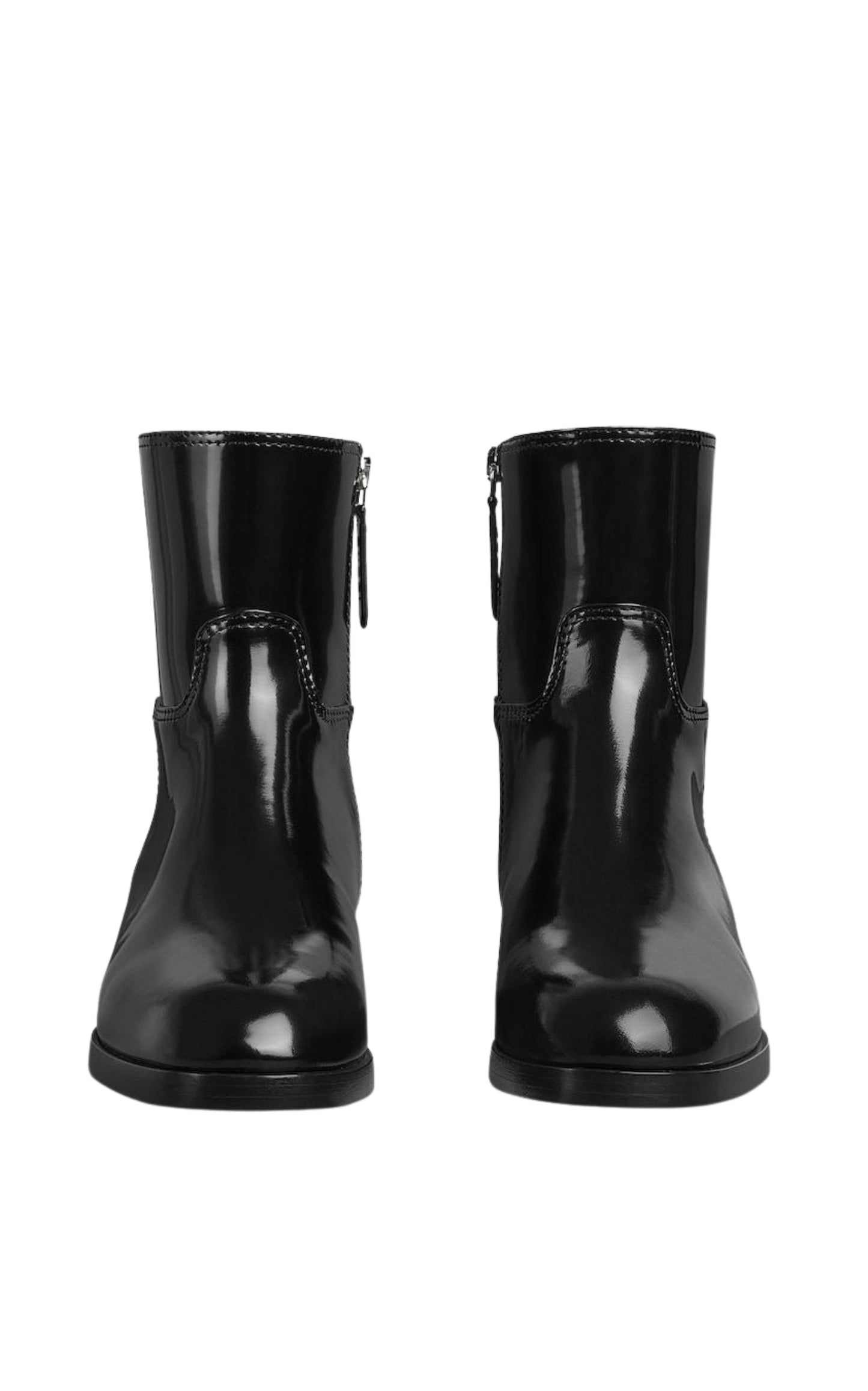 GG Black Leather Slim Horsebit Boots