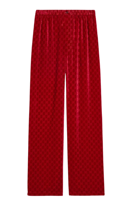 GG Velvet Devoré Wide-Leg Pants