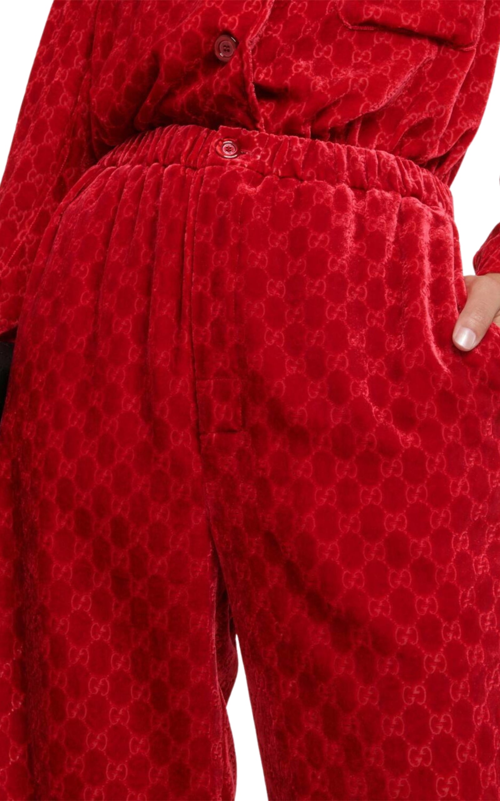Gucci GG Velvet Devoré Pants | Designer Wide-Leg Trousers