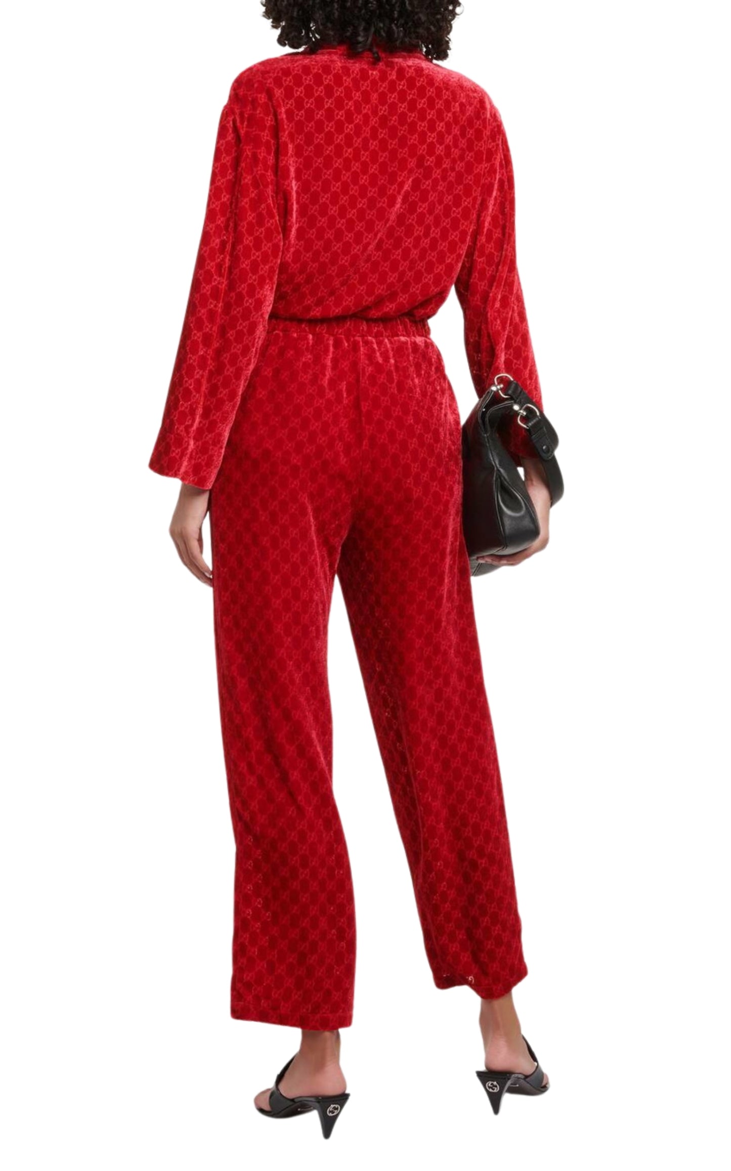 GG Velvet Devoré Wide-Leg Pants