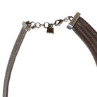 BCBGMAXAZRIA silver multi-strand mesh statement necklace with delicate bead accents
