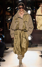 Balmain cotton blend twill utility bomber jacket with cargo pockets and standing collar