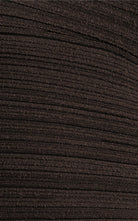 Balmain off-the-shoulder ribbed-knit maxi dress with crossover fitted bodice and sheer floor-length skirt