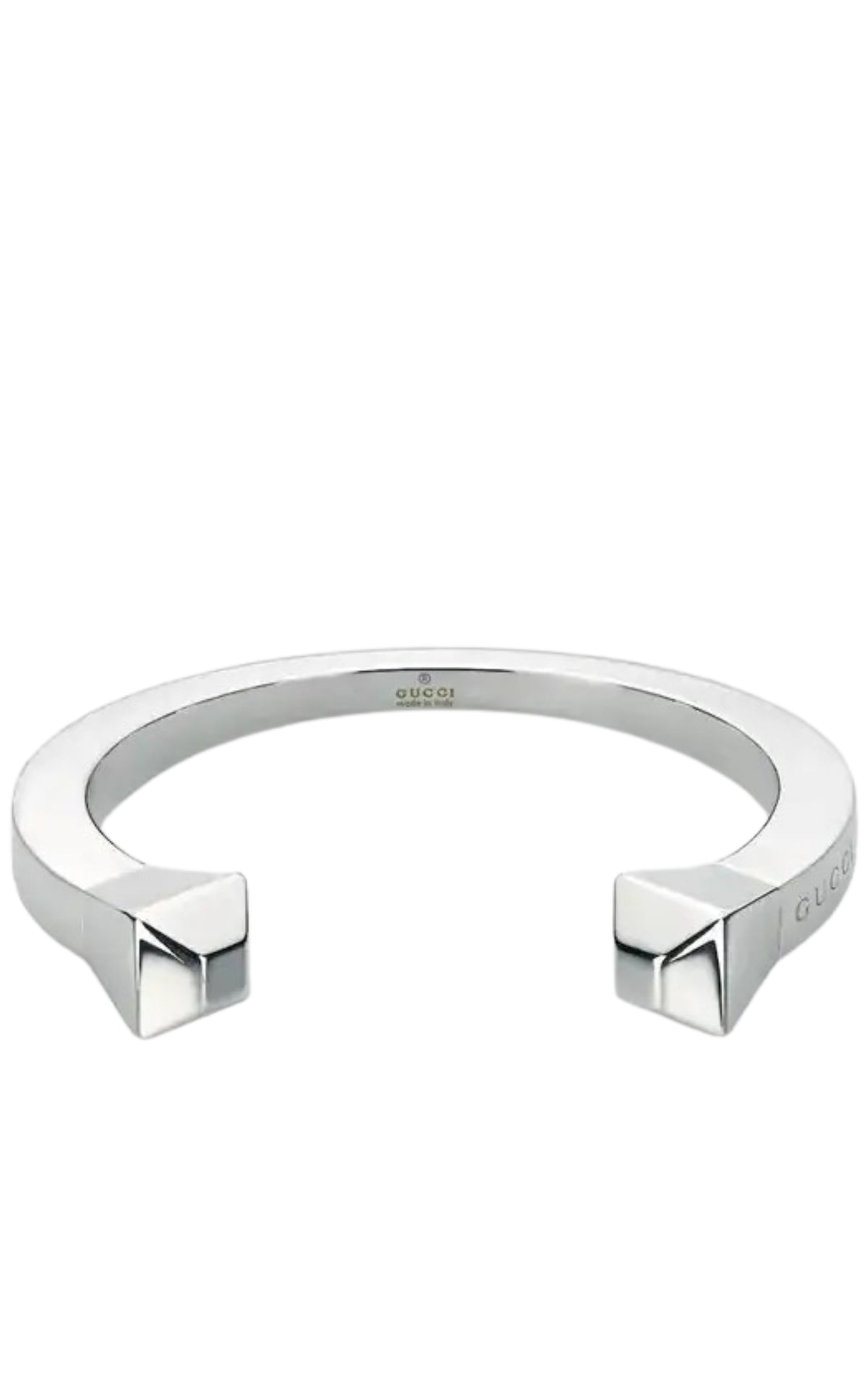 Gucci Chiodo 925 sterling silver cuff bracelet with Gucci logo engraving