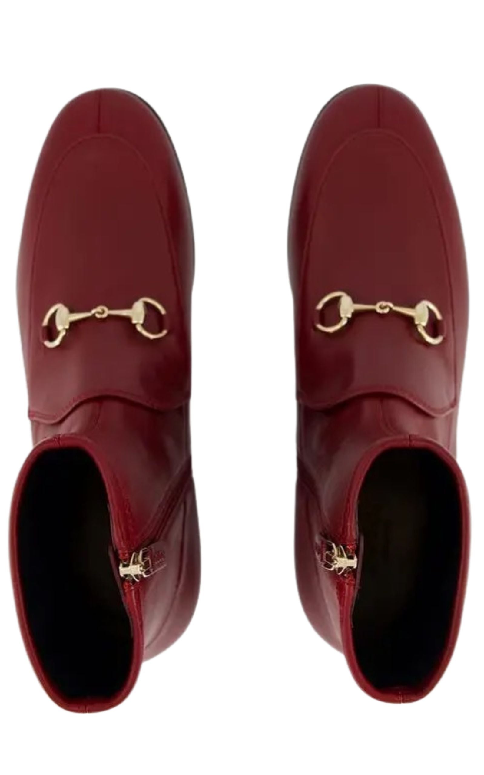 Gucci Gucci Jordaan Burgundy Leather Ankle Boots