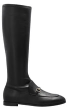 Gucci Jordaan Black Leather Knee-High Boots