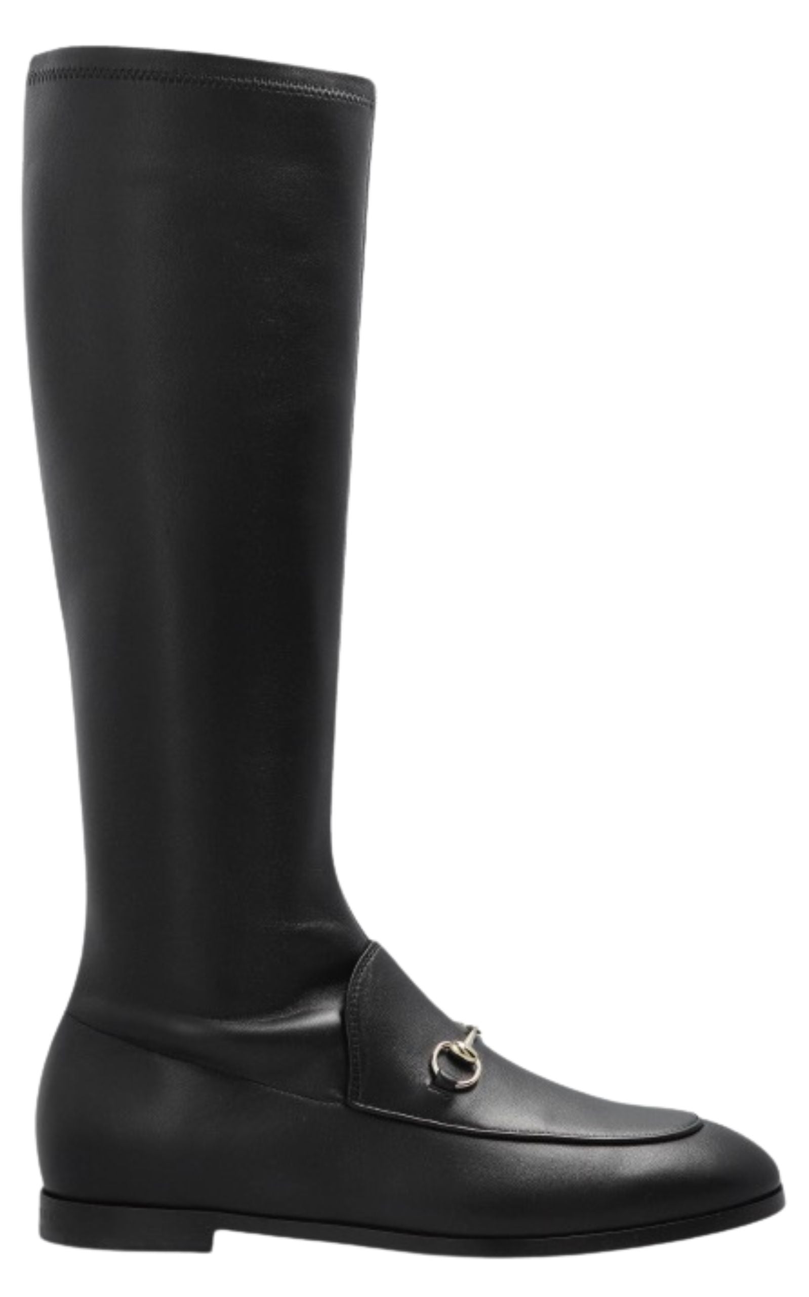 Gucci Jordaan Black Leather Knee-High Boots