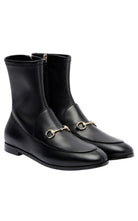 Gucci Jordaan black leather ankle boots with horsebit-inspired hardware
