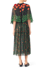 Gucci Poppy Field fil coupé silk cape dress with floral print