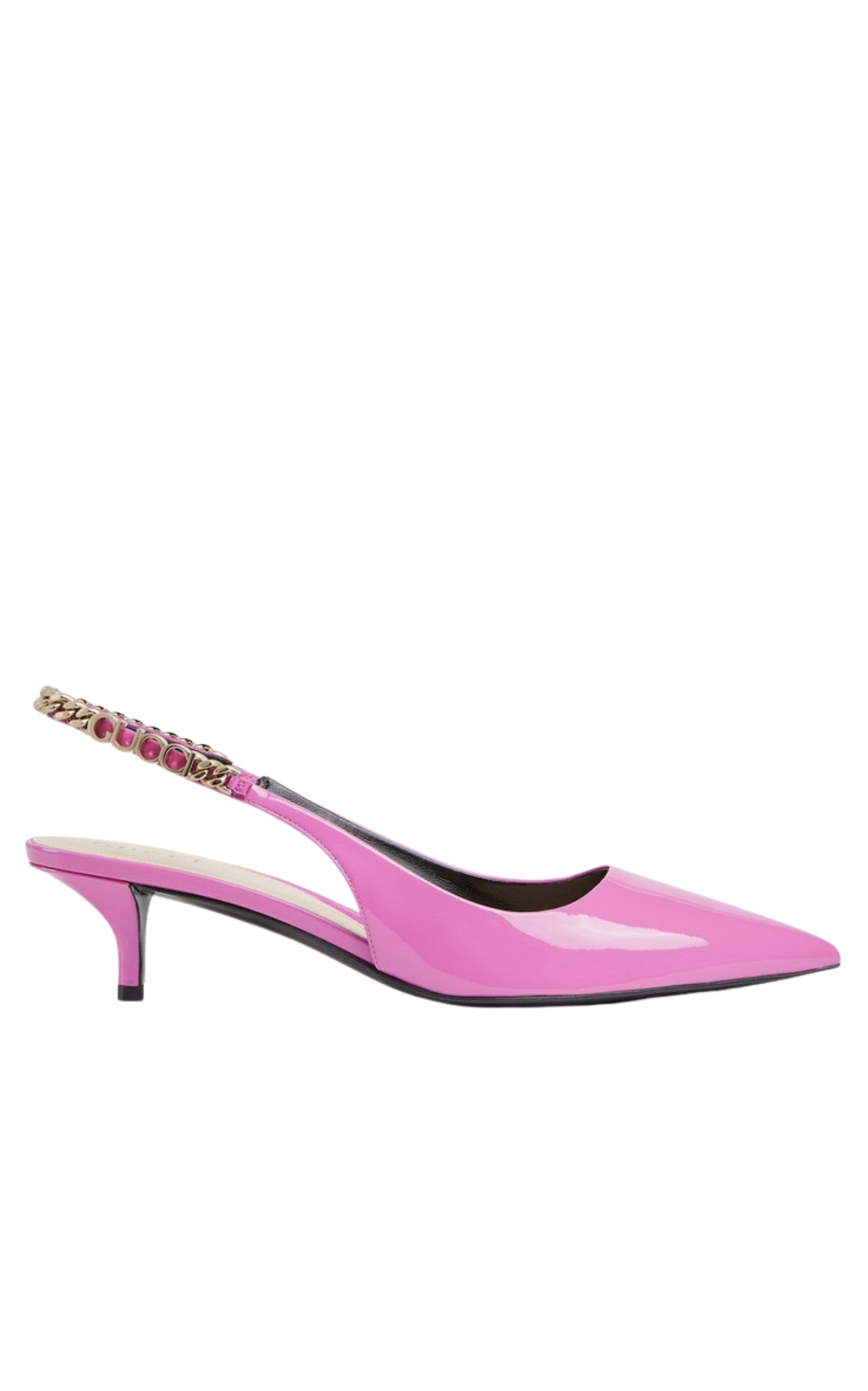 Gucci Signoria Patent Leather Slingback Pumps in pink