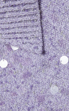 Gucci purple embroidered sequin polo midi dress with long sleeves and button fastening