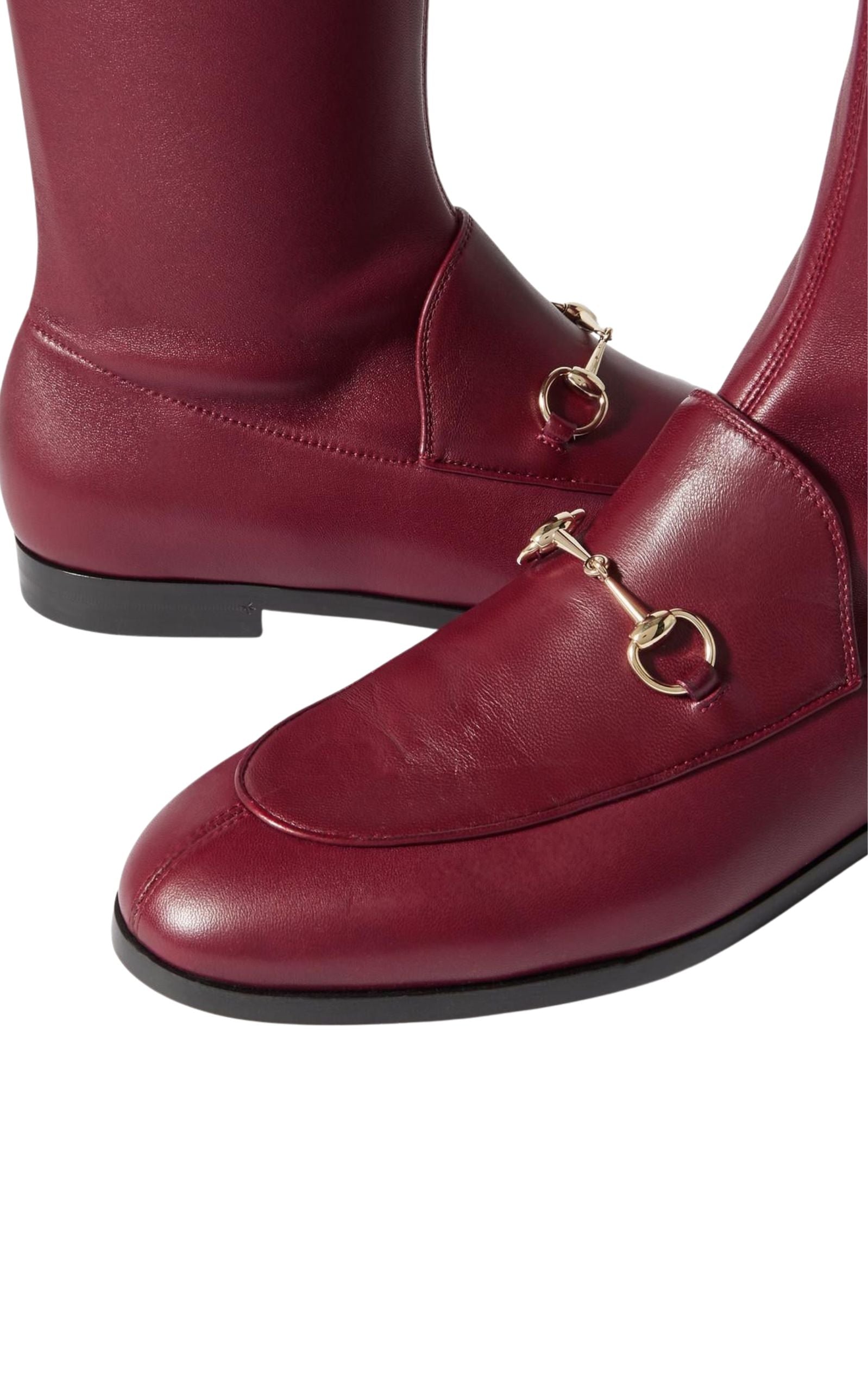 Jordaan Burgundy Leather Knee-High Boots