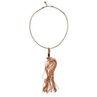 May Moma gold-tone tassel pendant necklace with geometric charm