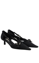 Prada Pointed Slingback Black Kitten Heel Pumps