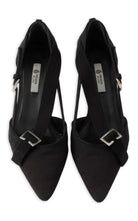 Prada Pointed Slingback Black Kitten Heel Pumps