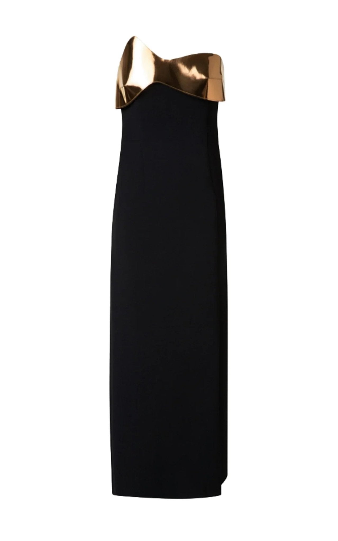 Akris Midi Cocktail Dress with Gold Leather Highlight - Runway Catalog