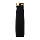 Akris Midi Cocktail Dress with Gold Leather Highlight - Runway Catalog