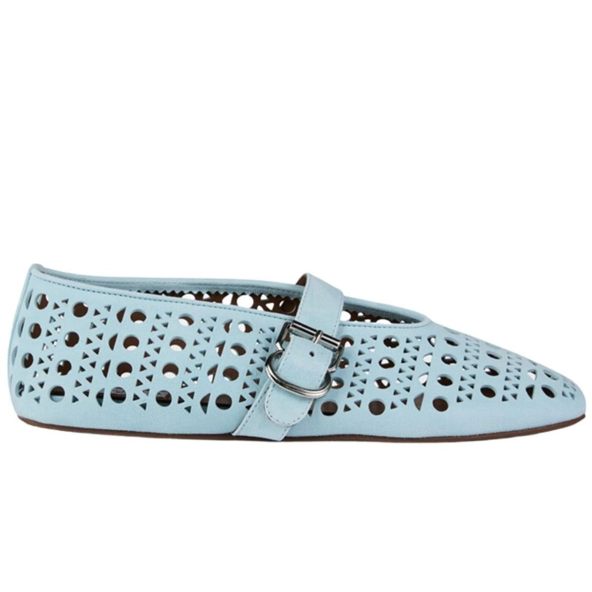 Alaïa Blue Leather Ballet Flats - Runway Catalog