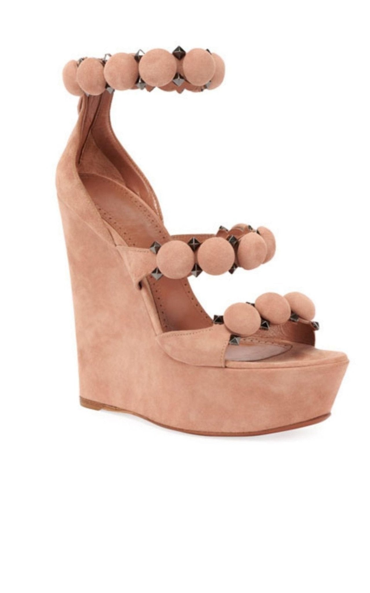 Alaïa Bombe Suede Wedge Shoes Sandals - Runway Catalog