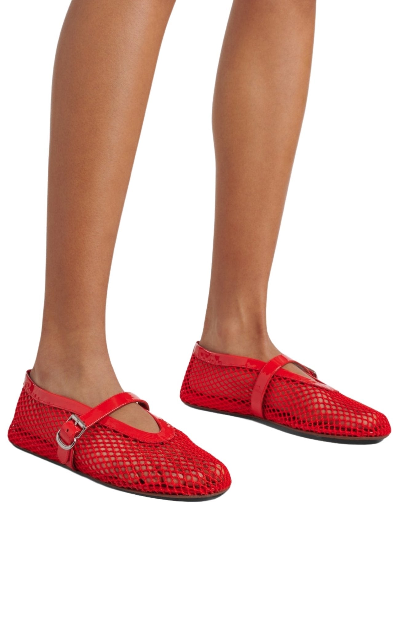 Alaïa Red Leather fishnet ballet flats - Runway Catalog Alaïa Red Leather fishnet ballet flats - Runway Catalog
